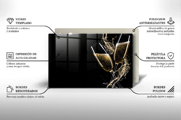 Cache plaque de cuisson Verres de champagne