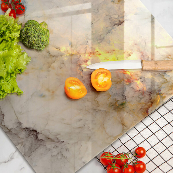 Cache plaque de cuisson Texture de marbre avec de l'or