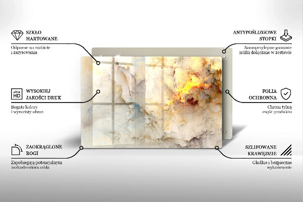 Cache plaque de cuisson Texture de marbre avec de l'or