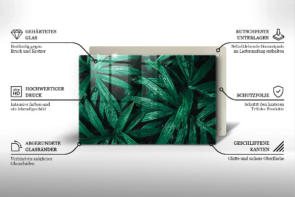 Cache plaque de cuisson Feuilles de plantes