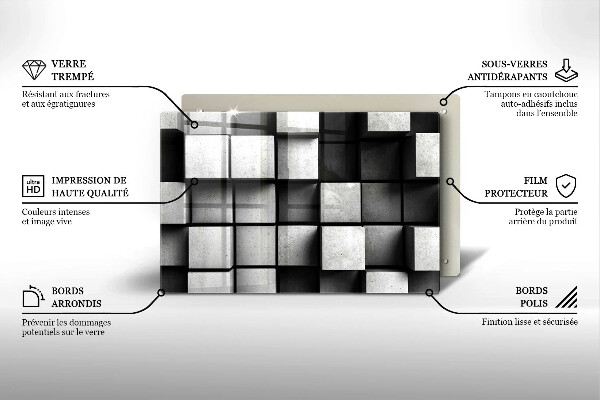 Protège plaque de cuisson Fond de géométrie 3D
