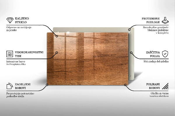 Protection plaque induction Texture du bois
