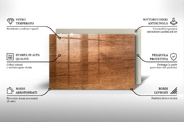 Protection plaque induction Texture du bois