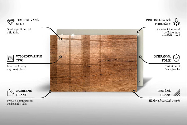 Protection plaque induction Texture du bois