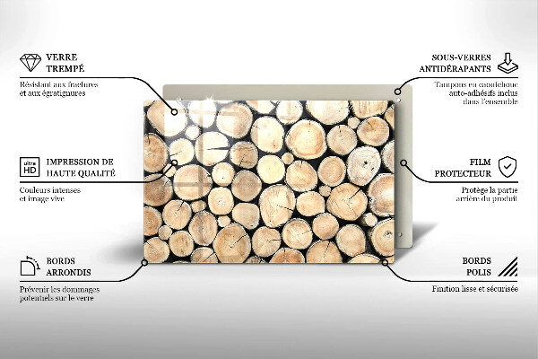 Protection plaque induction Troncs d'arbres en bois
