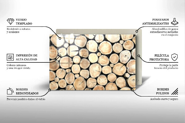 Protection plaque induction Troncs d'arbres en bois