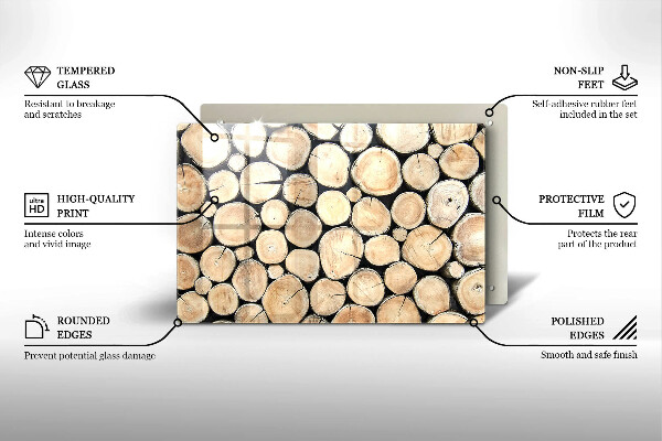 Protection plaque induction Troncs d'arbres en bois