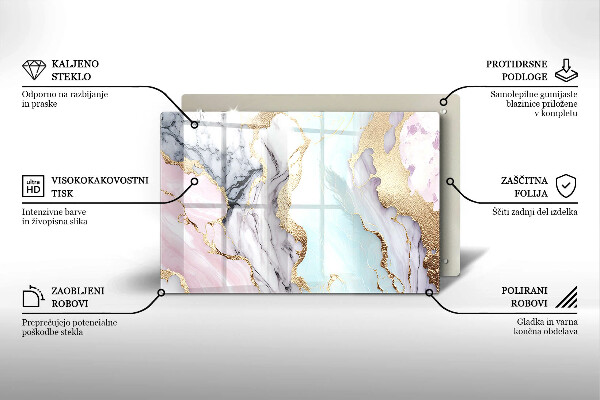 Cache plaque de cuisson Marbre pastel