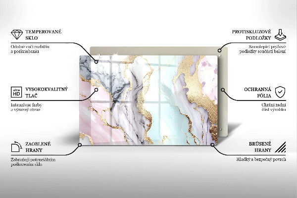 Cache plaque de cuisson Marbre pastel