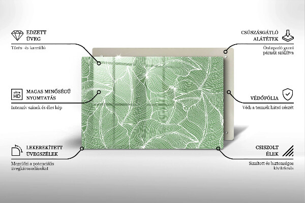 Cache plaque de cuisson Feuilles linéaires