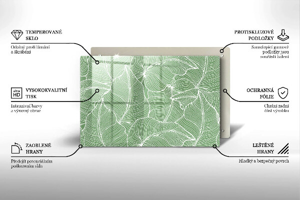 Cache plaque de cuisson Feuilles linéaires