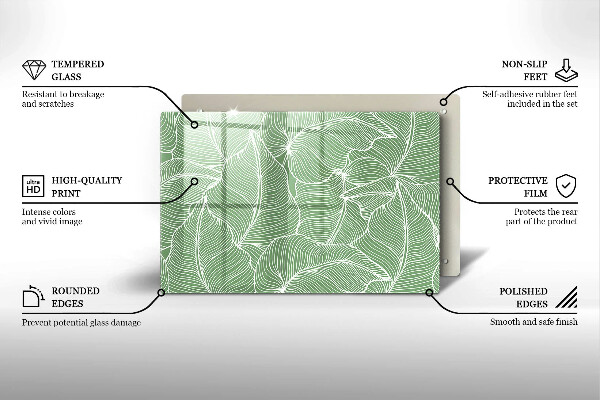 Cache plaque de cuisson Feuilles linéaires