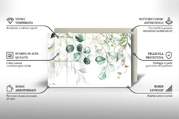 Cache plaque de cuisson Plantes peintes