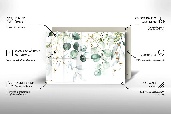 Cache plaque de cuisson Plantes peintes