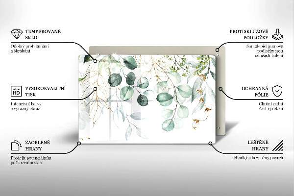 Cache plaque de cuisson Plantes peintes