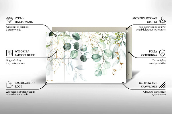 Cache plaque de cuisson Plantes peintes