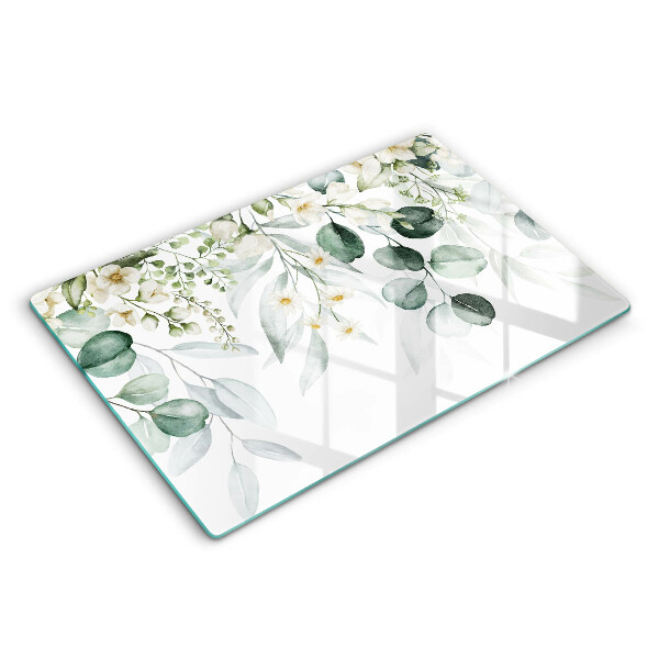 Cache plaque de cuisson Plantes aquarelles