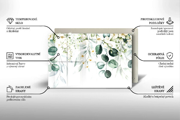 Cache plaque de cuisson Plantes aquarelles