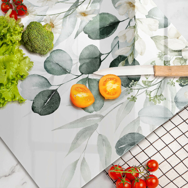 Cache plaque de cuisson Plantes aquarelles