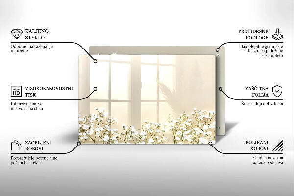 Cache plaque de cuisson Fleurs de bohème en plâtre