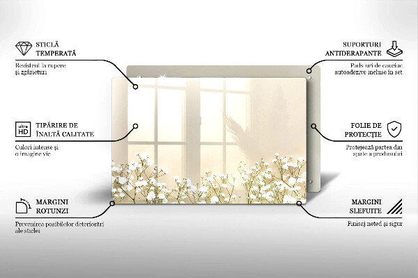 Cache plaque de cuisson Fleurs de bohème en plâtre