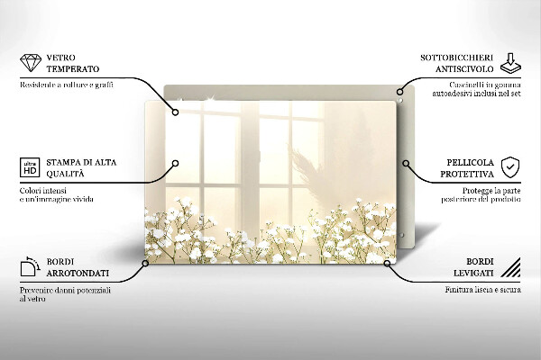 Cache plaque de cuisson Fleurs de bohème en plâtre