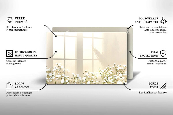 Cache plaque de cuisson Fleurs de bohème en plâtre