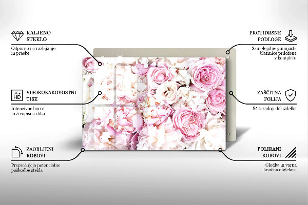 Cache plaque de cuisson Bouquet de pivoines