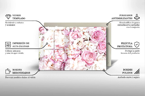 Cache plaque de cuisson Bouquet de pivoines