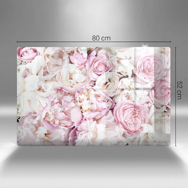 Cache plaque de cuisson Bouquet de pivoines