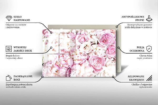 Cache plaque de cuisson Bouquet de pivoines