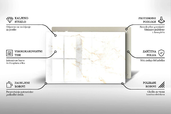 Cache plaque de cuisson Pierre de marbre élégante