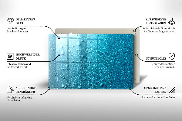 Cache plaque de cuisson Gouttes d'eau