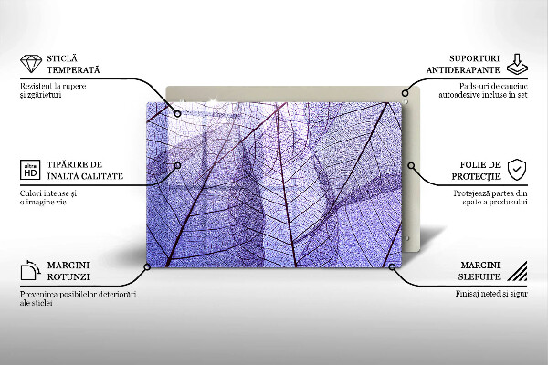 Cache plaque de cuisson Feuilles veinées