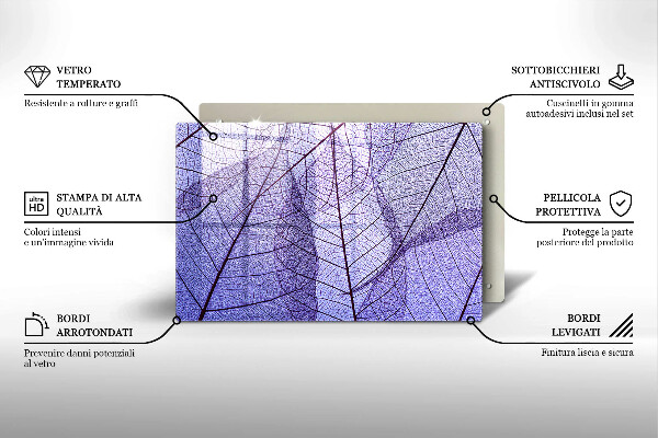 Cache plaque de cuisson Feuilles veinées