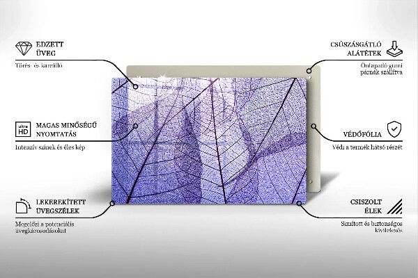 Cache plaque de cuisson Feuilles veinées