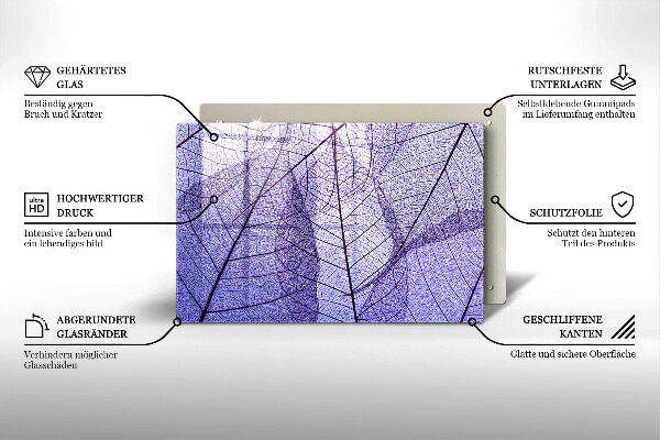 Cache plaque de cuisson Feuilles veinées