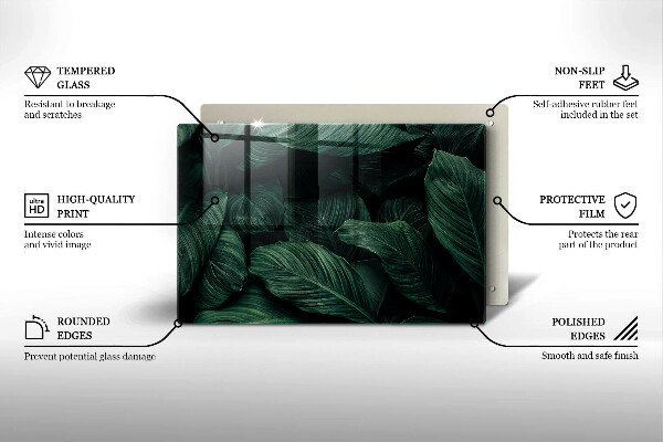 Cache plaque de cuisson Feuilles sombres