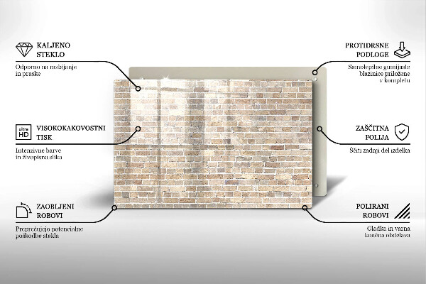 Cache plaque de cuisson Mur de briques lumineuses