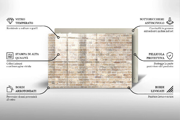 Cache plaque de cuisson Mur de briques lumineuses
