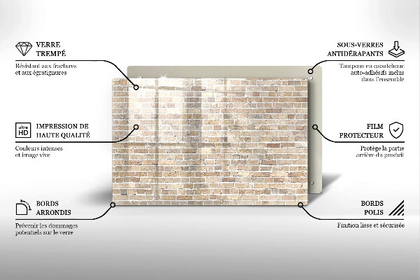 Cache plaque de cuisson Mur de briques lumineuses