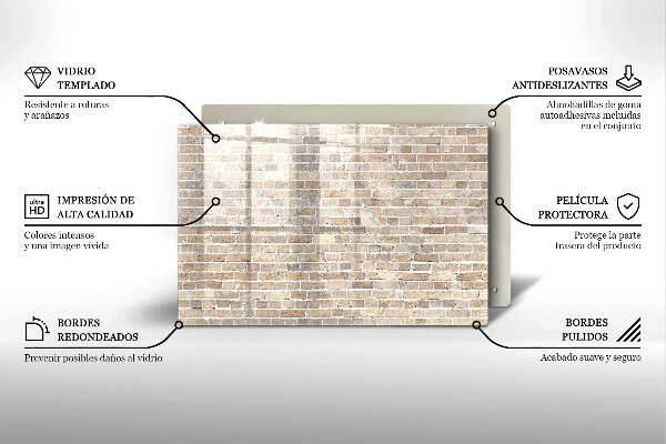 Cache plaque de cuisson Mur de briques lumineuses