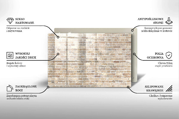 Cache plaque de cuisson Mur de briques lumineuses
