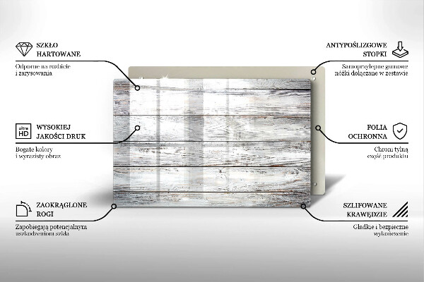 Cache plaque de cuisson Planches de bois brillantes