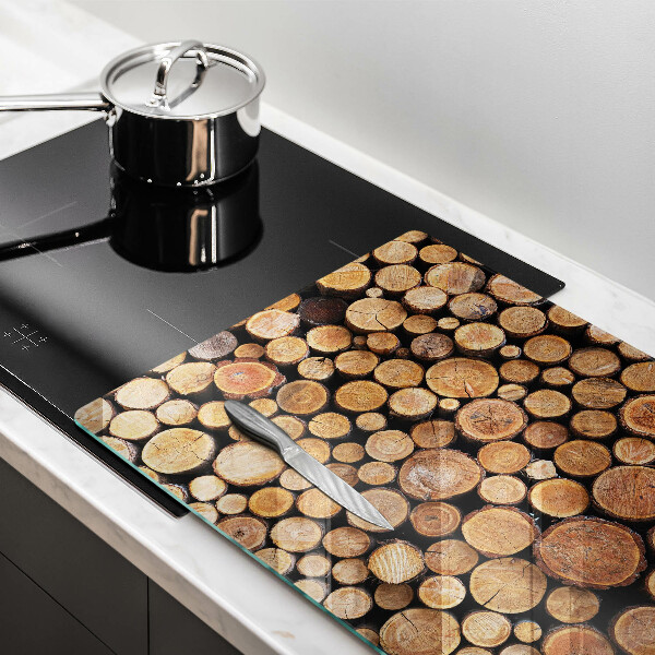 Cache plaque de cuisson Des troncs d'arbres