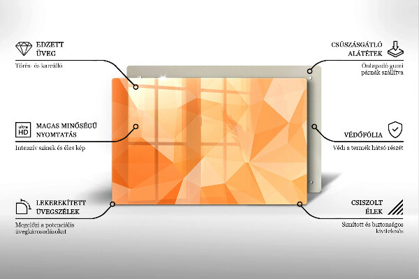 Cache plaque de cuisson Fond géométrique