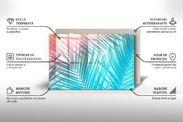 Cache plaque de cuisson Feuilles pastel