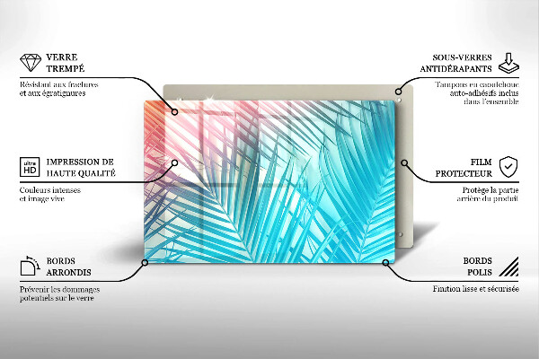Cache plaque de cuisson Feuilles pastel