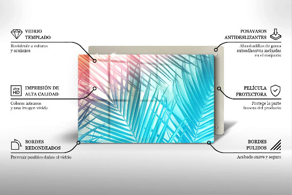 Cache plaque de cuisson Feuilles pastel