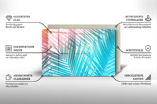Cache plaque de cuisson Feuilles pastel